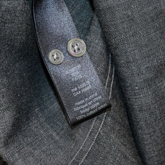 John Varvatos Men's Button up Shirt zip pockets in grey size large - Picture 5 of 7